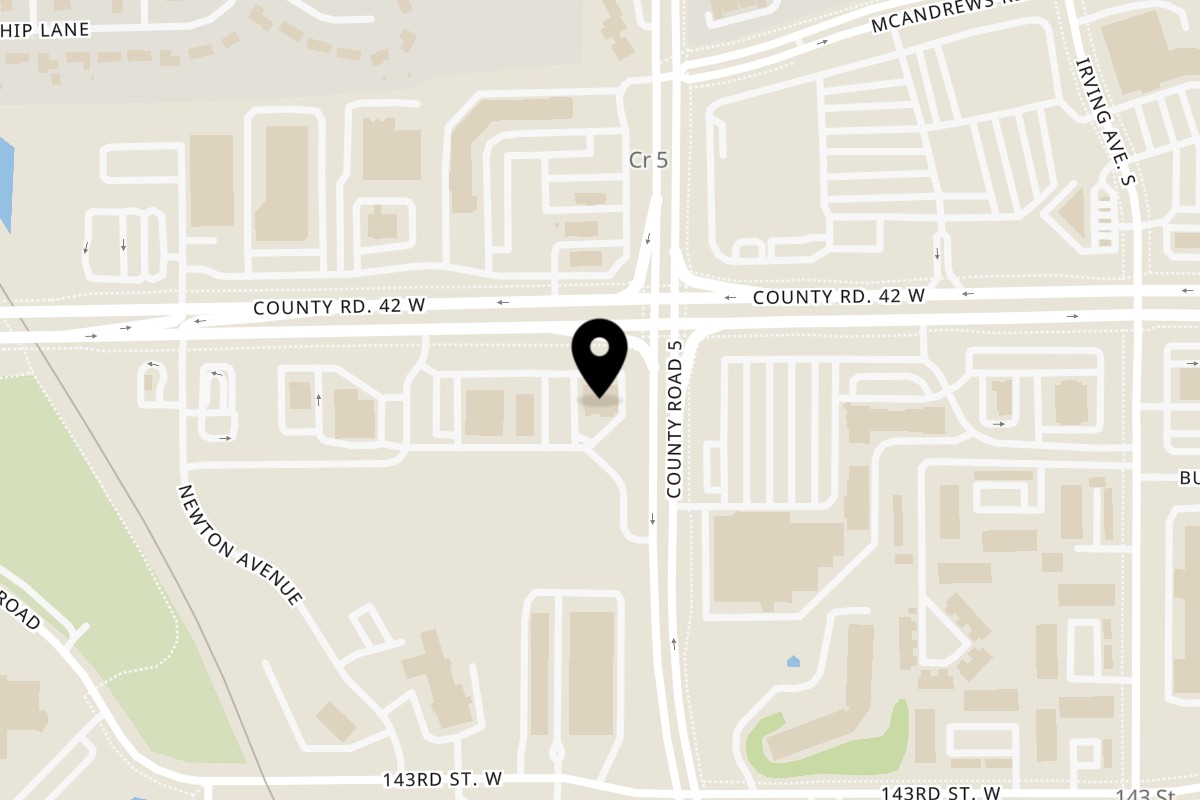 Map showing the location of Ineffable Brewing Company on 1905 County Rd 42 W #100 in Burnsville